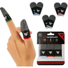 Finger Sleeves for Mobile Gaming, 3 Pairs Hybrid Carbon & Silver Fibre, Ultra Sensitive & Breathable, 0.3 mm, Sweat-Resistant, for Dry Skin, Compatible with PUBG (Standard Size)