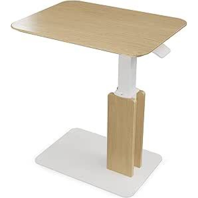 ETHU Reguliuojamo aukščio šoninis staliukas, 38-57 cm, dujinis pakėlimo mechanizmas, 15 kg keliamoji galia, 48 x 36 cm, nedidelis staliukas tatami, svetainei ir naktiniam staliukui, ąžuolas
