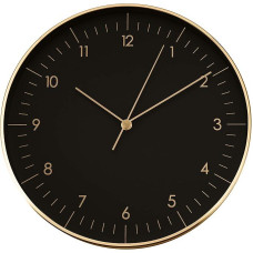 LUUK LIFESTYLE Minimalist Wall Clock without Ticking, Timeless & Simple, Gift Idea Moving Housewarming, Housewarming, Black and Gold