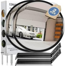 moveland 2 x garažo veidrodžiai - reguliuojamas išgaubtas veidrodis 30 cm - plataus kampo išėjimo veidrodis - akrilinis parabolinis veidrodis - skirtas garažui, eismui, pravažiavimams, biurui, kiemui, sandėliui (130 laipsnių išgaubtas)