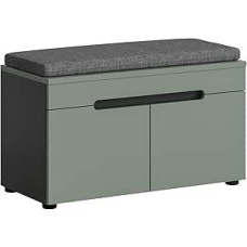 xonox.home - Suoliukas su Canu Suoliukas 80 x 45 x 37 cm, bazalto korpusas pilkos spalvos Nb., priekinė dalis dūmų žalia Nb. - Suoliukas drabužių spinta Suoliukas prieškambario suoliukas Skrynia - modernus ir praktiškas