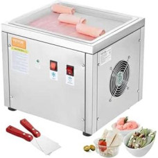 VEVOR Deep Fried Ice Roll Machine, 28 x 24 x 2 cm Pan for Frying Ice Cream, Ice Cream Maker with Compressor and 2 Scrapers, for Making Ice Cream, Frozen Yogurt and Ice Rolls
