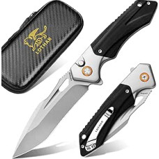 LOTHAR LICH KING sulankstomas peilis, aštrus 14C28N plieno kišeninis peilis, peilis viena ranka su G10 rankena, mygtuko užraktas, lauko peilis, išgyvenimo peilis