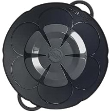 Kochblume Original, Silicone Boil Over Protection For Pots And Pans, Microwave Lid, Splash Guard And Steam Cooker Attachment, Set With Zip Pocket In The Pink Box.