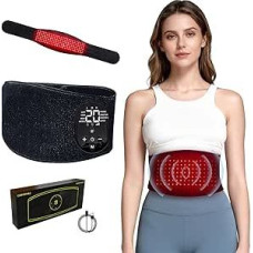 Raudonos šviesos terapijos diržas su šildymo ir vibraciniu masažu, 150 LED 660 nm ir 850 nm infraraudonųjų spindulių, skirtas juosmens, nugaros, pilvo, pečių ir kojų atpalaidavimui, 3 šviesos lygiai, 8 vibracijos režimai