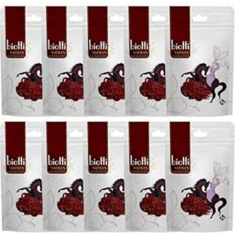 biotti Šafrano gijos 10 g Super Negin kokybė iš tvaraus auginimo Intensyvus šafrano aromatas, rankomis surinktas ir švelniai išdžiovintas aukščiausios kokybės šafranas Paella, ryžių patiekalams, arbatai be priedų