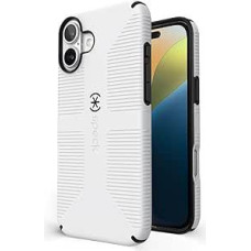 Speck CandyShell Case for iPhone 16 Plus - Case for Men and Women - Grip Case Mobile Phone Case Slim MagSafe - White/Black