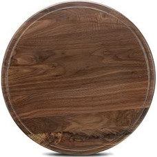 16 Inch Round Walnut Wood Chopping Board for Kitchen, Wood Chopping Board with Juice Grooves