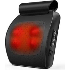 Kaklo masažuoklis su šiluma, Shiatsu masažuoklis 3D minkymo nugaros masažuoklis, masažinė pagalvėlė kaklui, pečiams, nugarai, dovanos vyrams, moterims, mamai, tėčiui