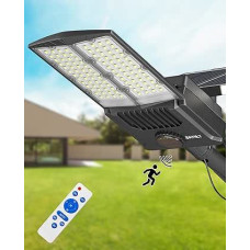 JAYNLT Y-9000 W saulės gatvių žibintai lauke, 6500 K LED prožektoriai lauke, skirti komerciniams tikslams, IP67 vandeniui atsparūs saulės saugos prožektoriai su judesio jutikliu kiemui, ūkiui, privažiavimams