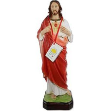 Proposte Religiose Hand Painted Resin Statue of the Sacred Heart of Jesus Height 50 cm