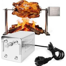 220 V kepsninės variklis, skirtas kepsninėms, BBQ variklis, 15 W elektros variklis, nešiojamas lauko nerūdijančio plieno kepsninės variklis, 30 kg apkrovos talpa, idealiai tinka lauko kepsninėms, šeimos vakarėliams, piknikams