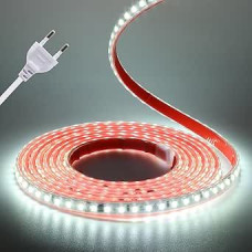 KISUFU 220 V LED Strip Light, 2835 SMD 120 LEDs/m Power Free IP65 Waterproof 10 cm Cuttable Self-Adhesive LED Strip for Bedroom, Kitchen Outdoor Party DIY Decoration