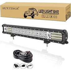 AUXTINGS 20 colių 510 W LED šviesos juosta 4 eilės Spot Flood Flood Combo Beam Off Road žibintai Darbo šviesa su laidų diržais Jeep sunkvežimiams SUV ATV UTV Valčių žibintai, atsparūs vandeniui