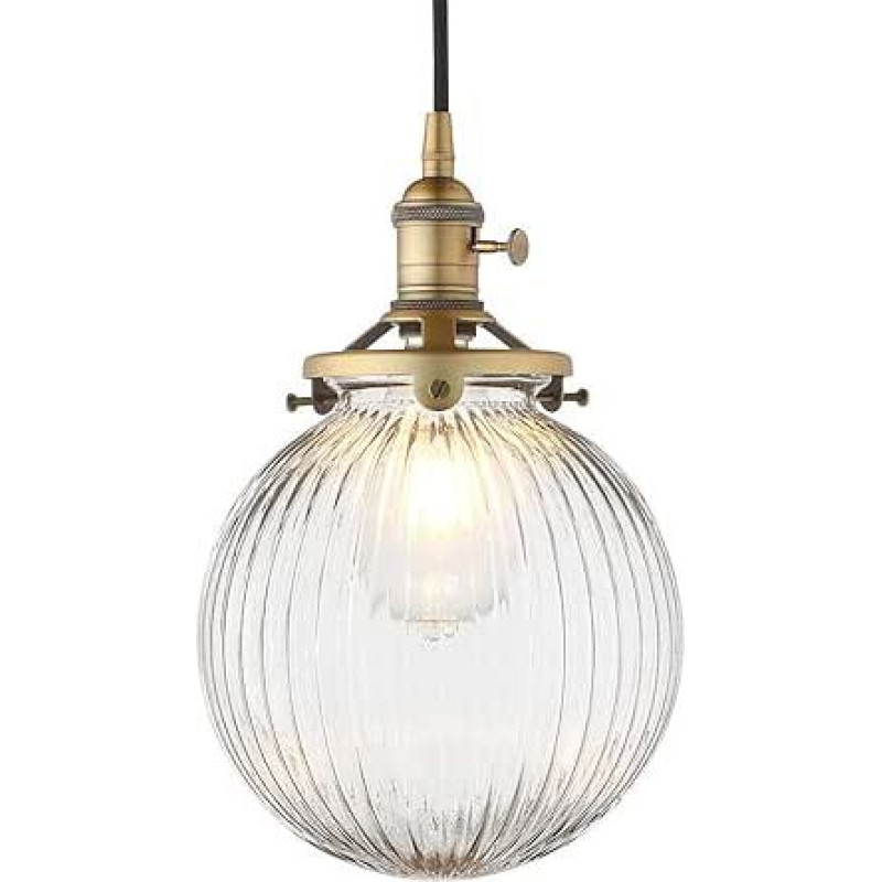 Yosoan pakabinamas šviestuvas Fluted Clear Glass lubų šviesos pakabinamas šviestuvas palėpės liustra Pramonės palėpės pakabinamas šviestuvas pakabinamas šviestuvas vidaus šviesa virtuvei / valgomajam / miegamajam / kavinei / barui / klubui (antikvarinė sp