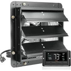 Abluftventilator, Shutter-Abluftventilator, 10/1214/16 Zoll, EC/AC-Motor, 940 CFM, 10-stufig einstellbar, Wandmontage, Dachbodenventilator, pulverbeschichteter Stahl(24in AC)