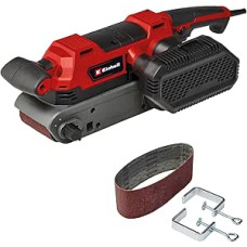 Einhell Belt Sander TE-BS 850 E (850 W, 400 m/min Sanding Belt Speed, Belt Fine Adjustment, Dust Extraction, Also for Stationary Use, Includes Accessories)