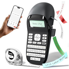 Phomemo LT12 Labelling Device Handheld Bluetooth Label Printer Portable Labeling Device with QWERTY Keyboard & Easy Text Editing, Ideal for Office or Home - Grey