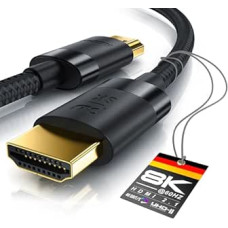 CSL - 8k / 4k HDMI kabelis 2.1/2.0-5 m - 8K @ 60Hz / 120Hz - 4K @ 240Hz - 48 Gbit/s - 3D - itin didelės spartos su eternetu - TV Blu-ray PS5 Xbox X serijos jungiklis - juodas - 5 metrai