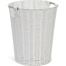 ARPAN Balta dervos plastiko tvirta apvali šiukšliadėžė, krepšys ir saugykla - idealiai tinka namams, biurui, viešbučiams, 25,5D x 31H cm