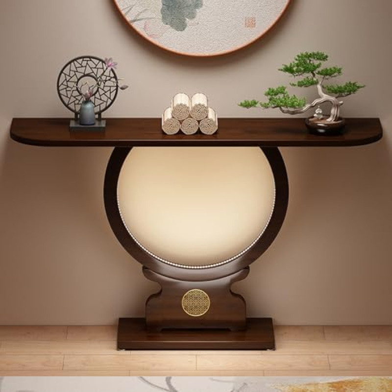 Schmaler, moderner Holztisch für den Eingangsbereich, stilvoller Sofatisch für den Flur, hinter der Couch, Konsole, platzsparendes Design für kleine Räume, vielseitige Möbel für Heimdekoration
