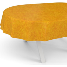 ANRO Oilcloth Tablecloth Wax Tablecloth Washable Garden Tablecloth Round Oval Square Oval 180 x 140 cm Cutting Edge Marble Orange