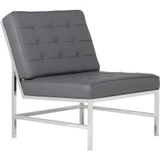 Studio Designs Home Modern Ashlar Accent Chair Lounge Chair for Living Room Bedroom Bonded Leather Grey 72000
