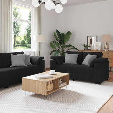 Gecheer 2-teiliges Sofa-Set mit Kissen, schwarzer Samt, Moderne Couch Polstersofa für Wohnzimmer Schlafzimmer Spielzimmer3324754
