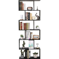 ETNIC ART Šiuolaikinio dizaino knygų spinta biurui ir namams, pagaminta iš tamsios Wengè medienos - 70 x 23,5 x 190 cm Savarankiška apkrova, su pertvaromis, knygų lentyna, stovinti lentyna Mediena