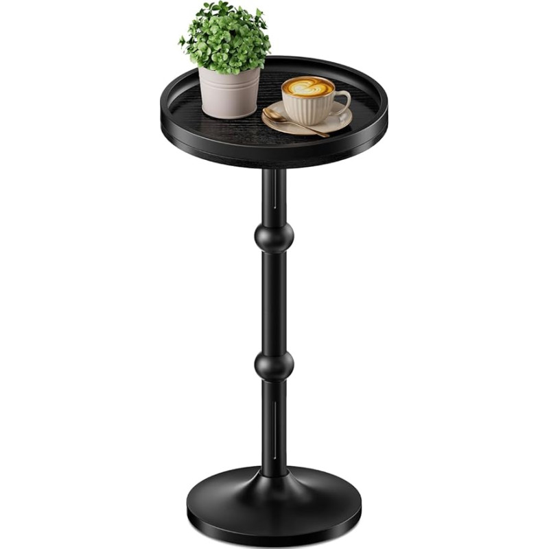 Mažas apvalus staliukas, kavos staliukas mažoms erdvėms, modernus naktinis staliukas su metalinėmis kojomis, pasvertas geležinis pagrindas, apvalūs staliukai svetainei, miegamajam, siauriems kampams, sofai, sofai, sofai