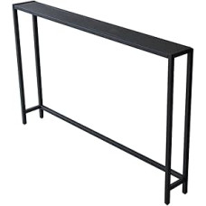 Konsolinis staliukas, siauras konsolinis staliukas, juodas ilgas staliukas, aukštas sofos staliukas, siauras konsolinis staliukas (juodas, 100 x 15 x 75 cm)