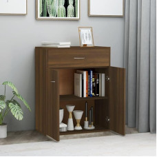 TJROO Sideboard für die Küche, 60 x 30 x 75 cm, Holz, für Wohnzimmer, Eiche, Braun, minimalistisches Design, Anrichte für Wohnzimmer, mit 2 Türen und 1 Schublade, Sideboard, mobiler Eingang, für