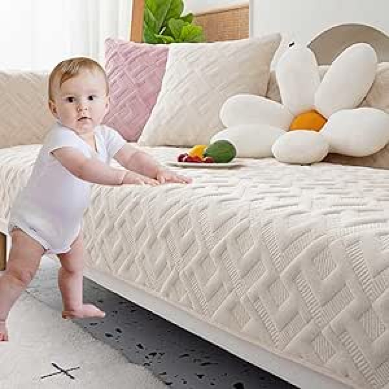 Couch Cover I Shape Stretch U Shape XXL Couch Throw Sofa Throw Blanket Sofa Cover Corner Sofa Velvet Couch Protector Corner Couch Dog Cat Sofa Protector 4/3/2/1 Seater, 7-70 x 240 cm