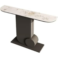 Eingangstisch, Moderner Konsolentisch mit Kunstmarmorplatte und Metallfuß for das Wohnzimmer Konsolentisch(Black,L)