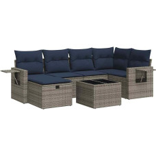 Garten-Sofagarnitur mit Stauraum & Fußhocker - PE-Rattan, 55x53x34 cm, für Terrasse und Innenhof Modelis3325497