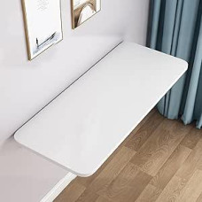 Generisch Klapptisch An der Wand montierter Klapptisch für kleine Räume. Kompakte 20 x 50 cm große Klappwerkbank und Esstisch für PC, Laptop, Bar. Platzsparender weißer Hängetisch