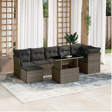 Garten-Sofagarnitur Ecksofa & Mittelsofa Set - PE-Rattan Grau, 62x62x69 cm - für Terrasse und Innenhof Model3266750