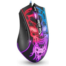 Defender Bulletstorm GM-928 Wired Gaming Mouse, Ergonomic Mouse with Optical Sensor, 7 Buttons, 4 DPI Settings, Multicolor Backlight, Soft Touch Case, Black