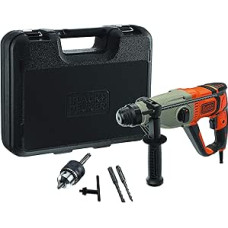 Black+Decker SDS-plus BEHS02K Combination Hammer (800 Watt, 2.2 Joules, for Effective Drilling, Impact Drilling and Light Chiseling Works, Includes 2 SDS-plus Drills, Keyed Chuck Adapter, Case)