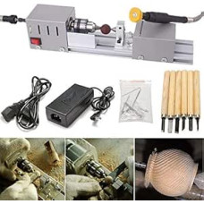 Machine Lathe Standard / Technical Service Mini Lathe Machine for Woodworking, 24 V DC 100 W Precision Beads Polisher, Ideal for DIY Wood Projects and CNC Machining