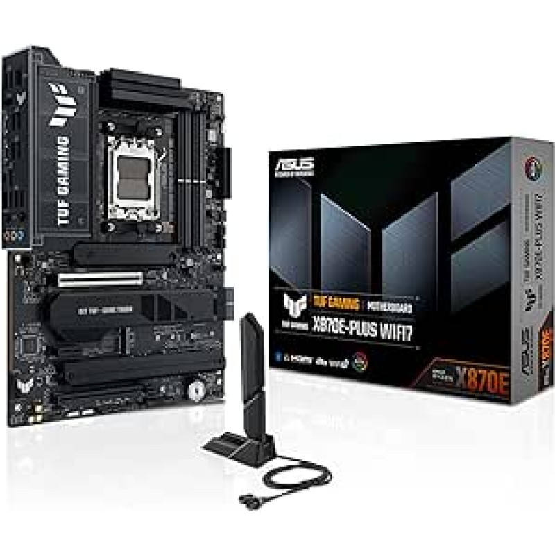 ASUS TUF Gaming X870E-PLUS WIFI7 Pagrindinė plokštė Socket AMD AM5 (ATX, DDR5, PCIe 5.0, 4x M.2, 