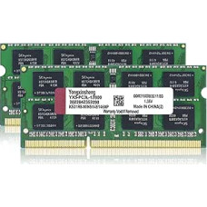DDR3 / DDR3L 16GB rinkinys (8GBx2) Nešiojamųjų kompiuterių operatyvioji atmintis 1600MHz PC3-12800 / PC3L-12800 SODIMM Non-ECC Unbuffered 1.35V / 1.5V 2Rx8 Dual Rank 204 Pin CL11 PC kompiuterių atminties modulio atnaujinimo atminties rinkinys (žalias)