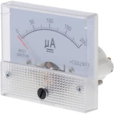 Analoges Strommessgerät für Schalttafeln zur Prüfung elektrischer Ströme und Gewährleistung genauer Messwerte. Klare und gut lesbare Skala, Weiß, 0 200µA