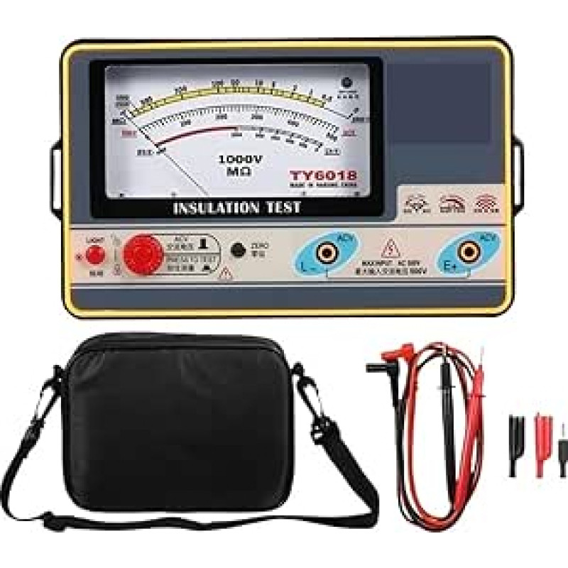LCR matuoklis, izoliacijos varžos matuoklis, skaitmeninis ommetras, izoliacijos testeris, megametras, 0-2000MΩ, 100V/250V/500V/1000V, megohmetras, testeris-įrankiai (TY6018)