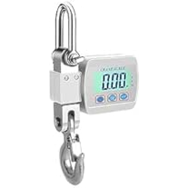 Rankinė, LCD-Digitalanzeige Crance-Waage Tragbare industrielle elektronische Schwerlast-Gewichtshaken-Kraneinheit-Änderungsfunktion, für Bauernhof, Jagd, Angeln, Outdoor(300kg White)