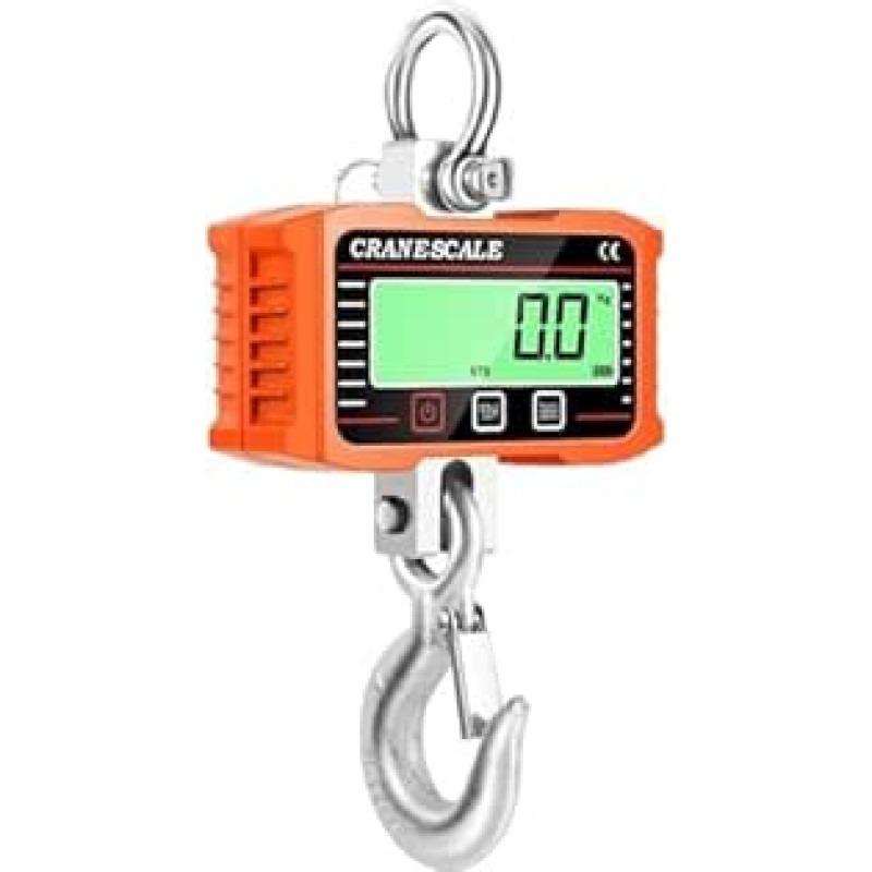 1 Stück 1500 kg digitale Kranwaage - hochpräzise, robuste Hängewaage, Display mit Hintergrundbeleleuchtung for den industriellen Einsatz(Orange,500kg)
