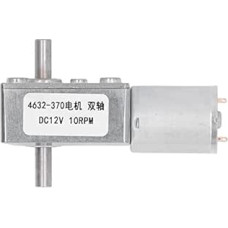 Turbo Geared Motor, DC12V High Torsion Micro Gearbox, Perpendicular Dual Shaft Drive Gear Motor with Brake Function, Aluminum Brass Construction for Window Opener Door Op (10 U/min)