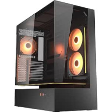 COUGAR CFV235 ARGB Gaming-Gehäuse - MidTower ATX/CEB, 270° oro srautas, 4× ARGB- PWM liufteriai, GPU iki 430 mm, USB-C(Schwarz)