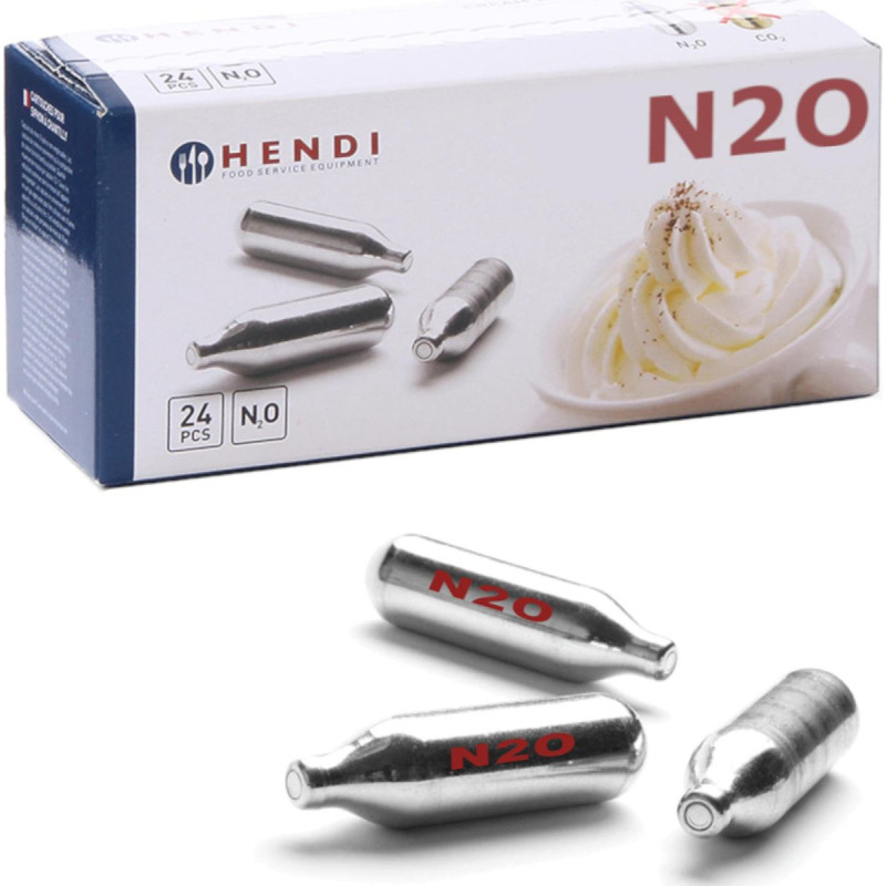 Cartridges for whipped cream gas N2O siphon 24 pcs - Hendi 588215