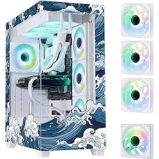 Vidutinio formato kompiuterio dėklas BITFENIX CETO Premium Edition Wave (baltas)